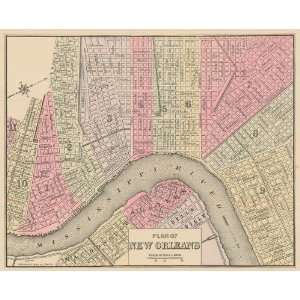  Wanamaker 1895 Antique Map of New Orleans