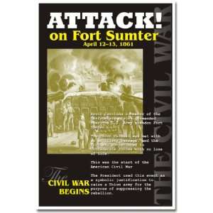  Civil War Attack on Fort Sumter, Classroom Poster Office 