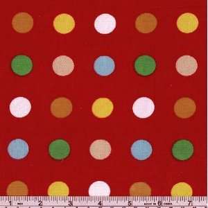  45 Wide Baby Wale Corduroy Multi Dot Red Fabric By The 