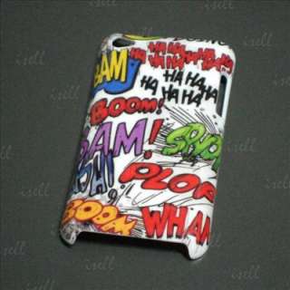 New Comic Colorful words Haha Plastic Hard Cover Skin Case For iPod 
