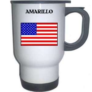  US Flag   Amarillo, Texas (TX) White Stainless Steel Mug 
