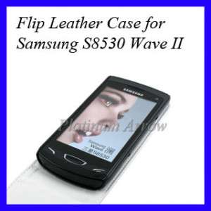 Flip Leather Case Wallet Pouch for Samsung S8530 Wave 2 White  