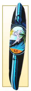 WAVE Graphic Longboard Kicktail Skateboard Deck board  