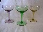 Colorful Port, Dessert Wine Glasses, Set of 3, Green, Amethyst, Yellow 