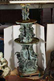 12ft Bronze Italian Fountain Cherub Maiden Garden Water Feature  