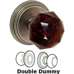  Double dummy amber crystal glass knob with stepped rose in 