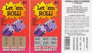 60 Fake Lottery Tickets gag prank joke funny crap  