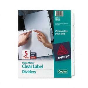  Index Maker Clear Dividers   Five Tab, Letter, Clear, Five 