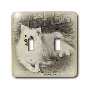  Milas Art Dogs   American Eskimo Dog   Light Switch Covers 