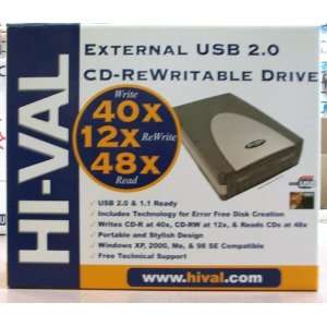  HI VAL 40x12x48 External USB 2.0 CD Rewritable Drive 