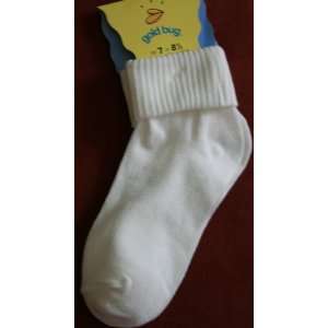  Girls White Socks by Gold Bug Size 7 to 8 1/2 Baby