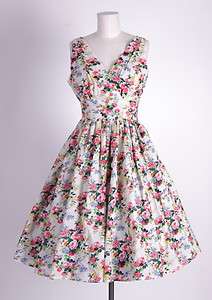 1950s pinup retro floral swing summer day dress S/M/L/XL/1X/2X/3X 