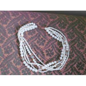  1950s Vintage 18 White Faux 5 Strand PEARLS Everything 