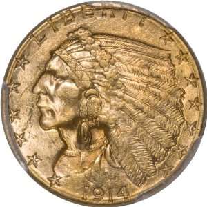 1914 D $2.50 PCGS MS64 CAC Indian Head Quarter Eagle 