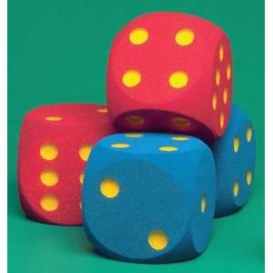  Volley Coated Foam Dice   Red, Set of 2