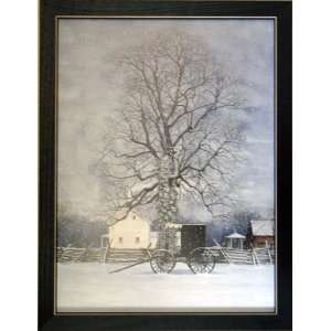  Amish Carriage Buggy Winter Scene Snow Bound Picture