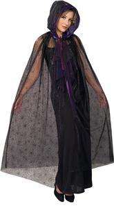 Purple Spider Web Hooded Cape Adult Costume STD 888063  