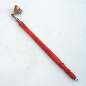 REAL SIMPLEA HANDTOOLED HANDCRAFTED BRASS CANDLE SNUFFER WITH 