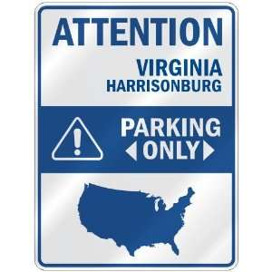 ATTENTION  HARRISONBURG PARKING ONLY  PARKING SIGN USA CITY VIRGINIA