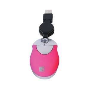  Case Logic Mini Optical Mouse W/ Retractable Usb Cord Pink 