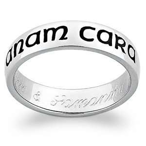  Sterling Silver Mo Anam Cara Engraved Band   Personalized 
