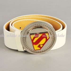 Superman Logo Round Rotary Buckle Waist Chain Belt Band  