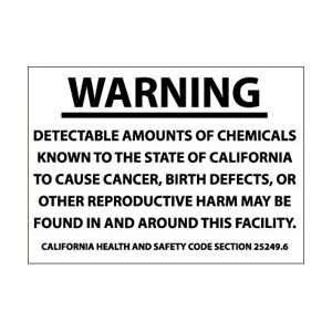CP11PB   California Prop 65, Warning Detectable Amounts Of., 10 X 14 