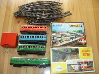box faller 222119 with 3 railway station the locomotive and waggons 
