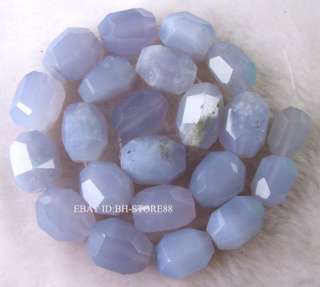 14x16mm Blue Chalcedony Freeform Faceted Beads 14.5  