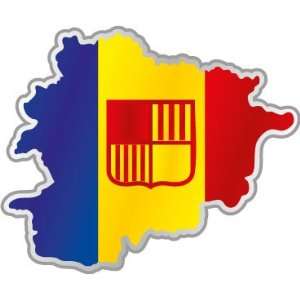  Andorra map flag car bumper sticker decal 5 x 4 