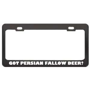 Got Persian Fallow Deer? Animals Pets Black Metal License Plate Frame 