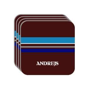 Personal Name Gift   ANDREJS Set of 4 Mini Mousepad Coasters (blue 