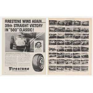   1911 61 Winners Firestone Tires 2 Page Print Ad (22
