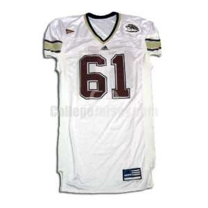  White No. 61 Game Used Western Michigan Adidas Football 