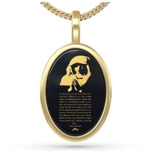  14kt Gold Pendant with Mother Mary Imprinted in 24kt Gold 