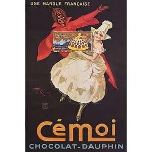 CHOCOLATE CHOCOLAT CEMOI DAUPHIN FRENCH FRANCE VINTAGE POSTER CANVAS 