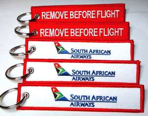 South African Airways Pilot Wings Badge Luggage Keychain Remove Before 