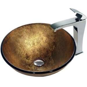  Vigo Liquid Gold Vessel Sink and Faucet