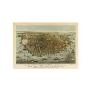 San Francisco Birds Eye View, c.1878 Giclee Poster Print by Charles R 