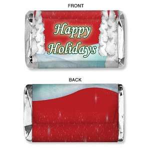 Red Trees Personalized Mini Candy Bar Wrapper   Qty 75