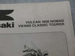 KAWASAKI SERVICE MANUAL VN1600 VN 1600 VULCAN NOMAD CLASSIC TOURER 