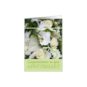  75th Wedding Anniversary White mixed bouquet card Card 