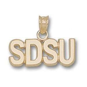 San Diego State Aztecs Solid 10K Gold Block SDSU 1/4 Pendant 
