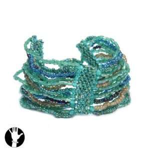  sg paris women bracelet bracelet 18/20 cm multi green comb 