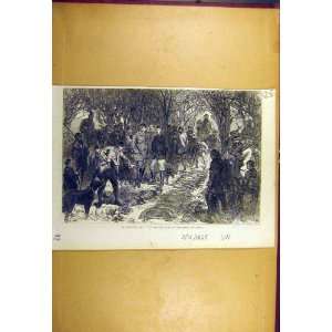  1865 Shooting Party Game Head Count Kill Sport Print
