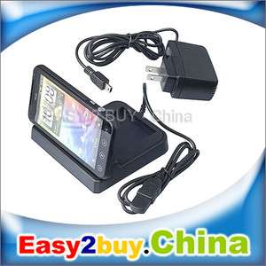 Dock Battery Charger USB Cradle Base + AC Wall Adapter for HTC EVO 3D 