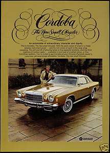 1975 Chrysler Cordoba Car Ricardo Montalban Photo Ad  