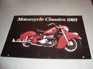 1993 MOTORCYCLE classic calendar,indian,hd,yale,triumph  
