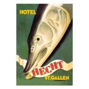  Hotel Hecht, St. Gallen by Charles Kuhn, 24x32