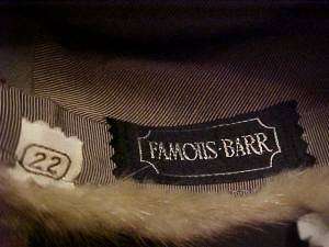 Vint. Famous Barr Mink Pillbox Hat  